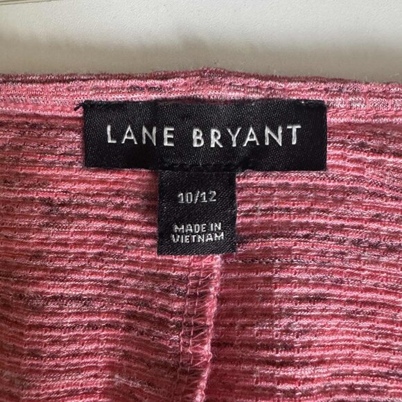 Lane Bryant Pink Heathered V-Neck Knit Top – Size 10/12 - Picture 2 of 5